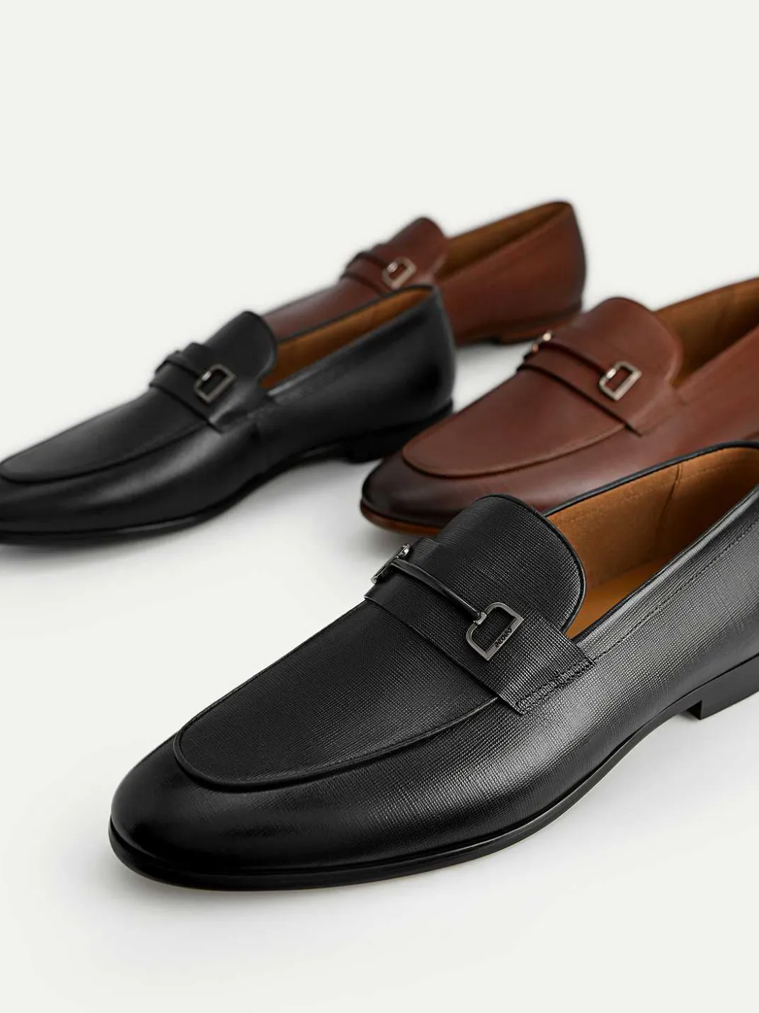 Textured Leather Loafers With Metal Bit<PEDRO Outlet