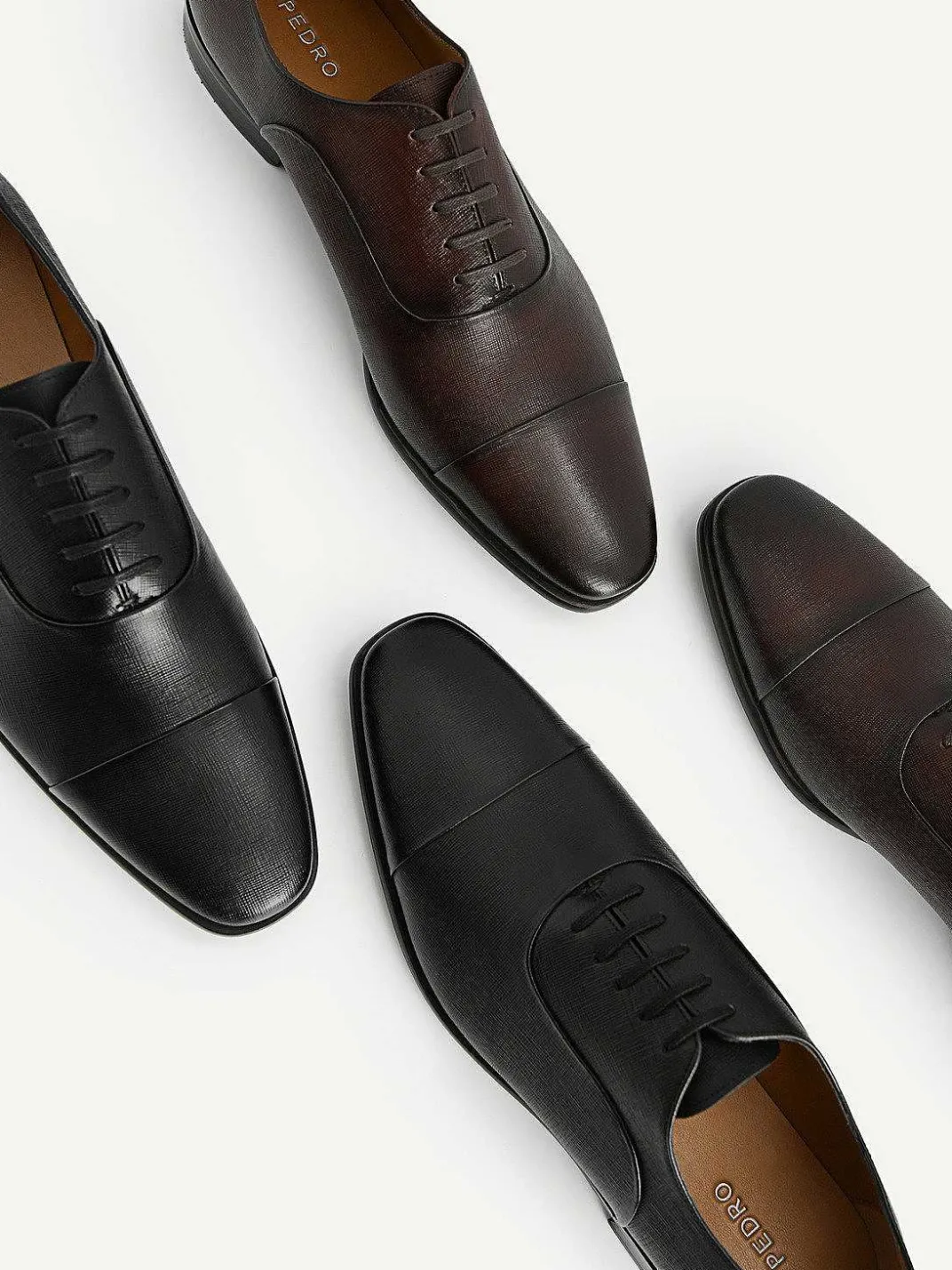 Textured Leather Oxford Shoes<PEDRO Online