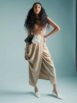 Tweed Drawstring Bucket Bag<PEDRO