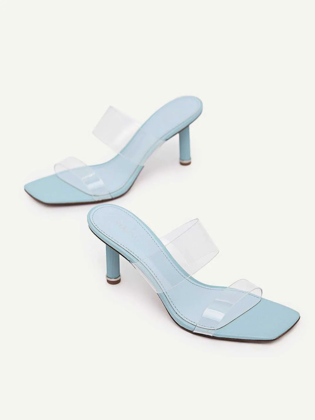 Vinyl Double Strap Heel Sandals<PEDRO