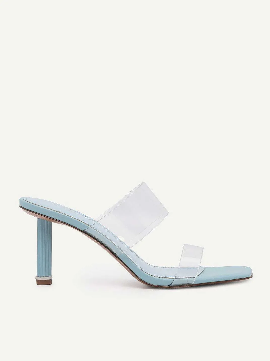 Vinyl Double Strap Heel Sandals<PEDRO
