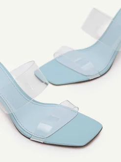 Vinyl Double Strap Heel Sandals<PEDRO