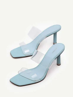 Vinyl Double Strap Heel Sandals<PEDRO