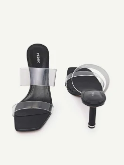 Vinyl Double Strap Heel Sandals<PEDRO Clearance