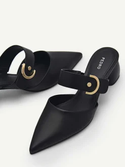 Yasmin Leather Heel Mules<PEDRO Best