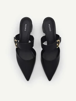 Yasmin Leather Heel Mules<PEDRO Best