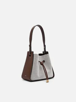 Yasmin Linen Bucket Bag<PEDRO