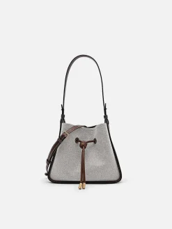 Yasmin Linen Bucket Bag<PEDRO